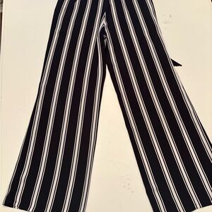 Charlie B’s Black and White Striped Wide Leg Pants